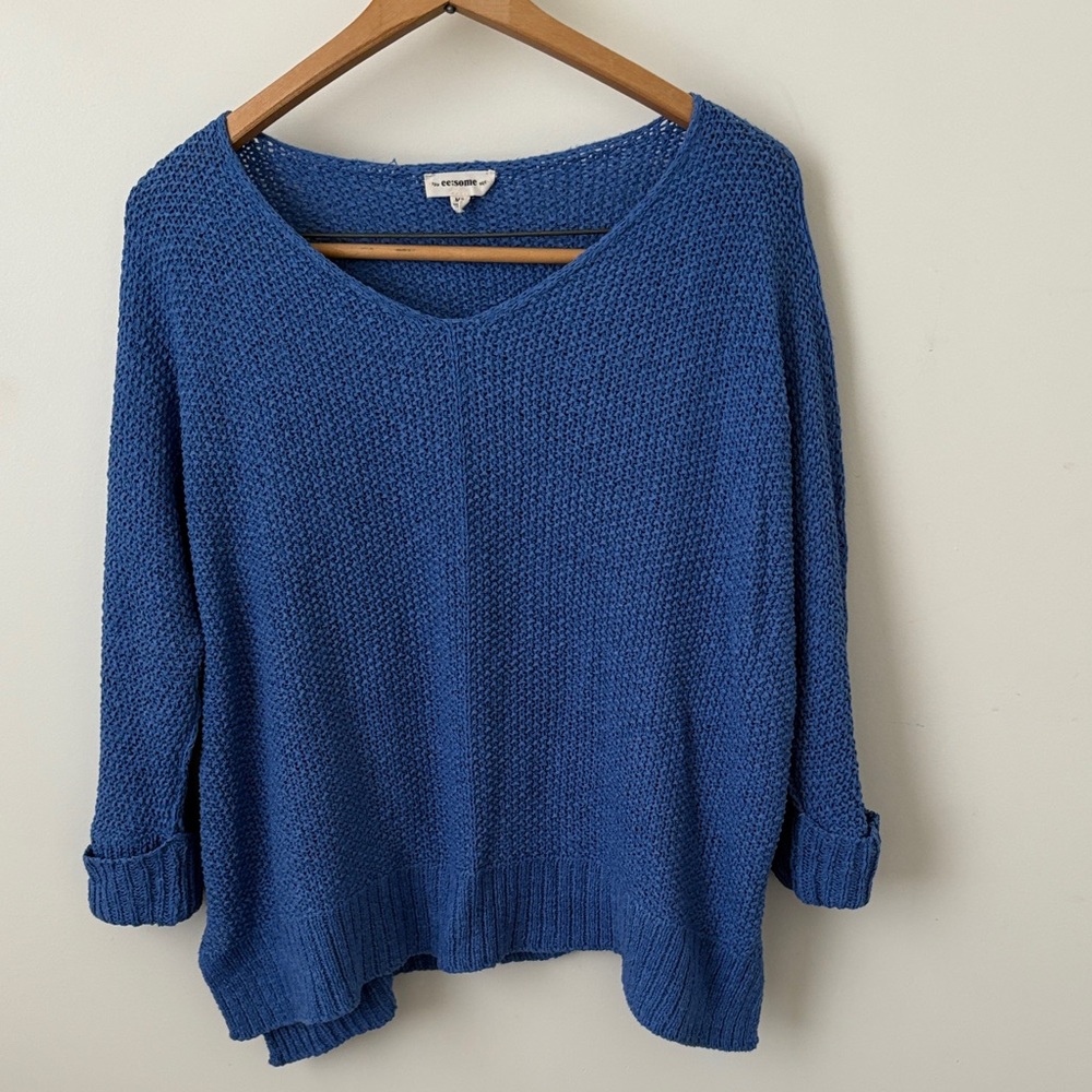 Eesome V-Neck Blue Sweater
